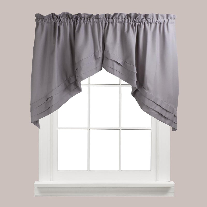 SKL Home Holden Curtain Tier Pair, 57 inches x 30 inches, Dove Gray, 2 Count - Image 1